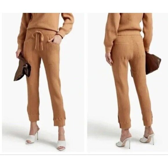 Jonathan Simkhai Sz XS Joggers Rib Knit Black Danny Tapered Track Pants - Picture 4 of 9